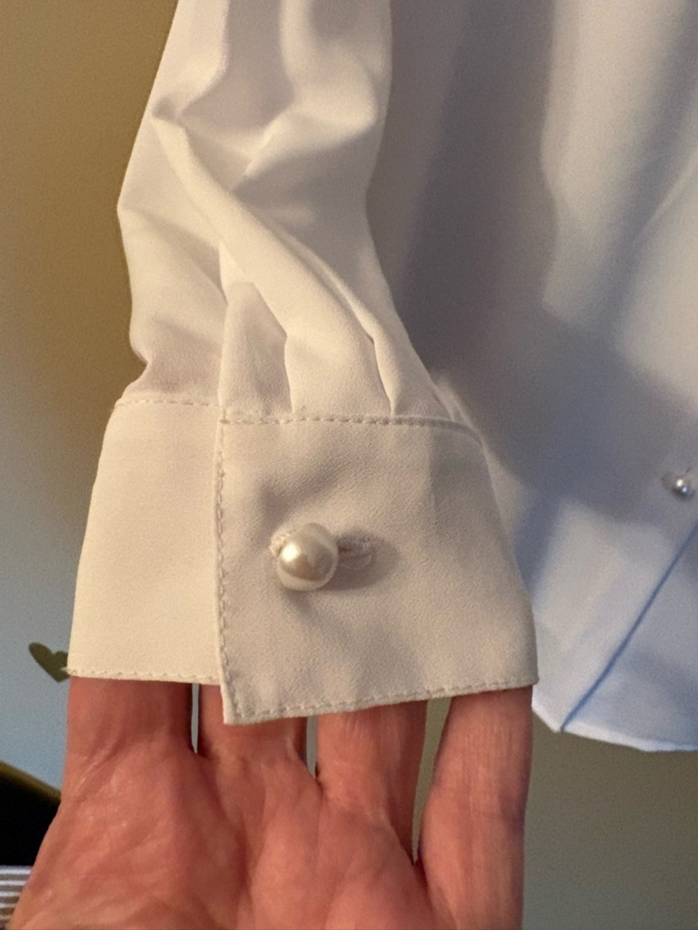 2for$15🌸-Vintage Pearl-Collar Cream Blouse - Vintage - Picture 5 of 9